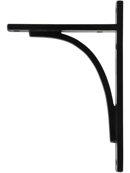 Utility Cast-Iron Shelf Bracket - 9 x 6-Inch in Matte Black.
